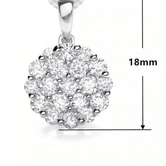 NEW Dazzling 925 Silver Diamond Necklace - Picture 4 of 4